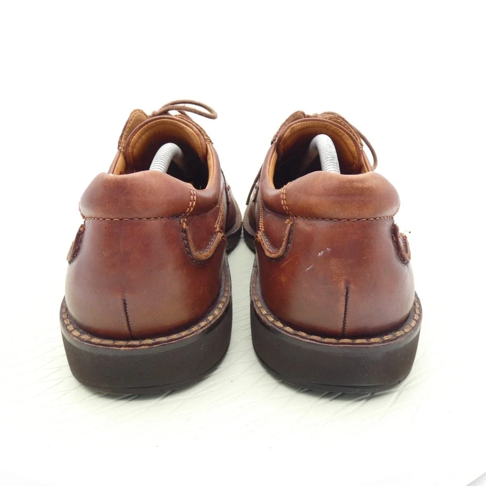 Ecco Helsinki Mens US 12-12.5 Dress Shoes Brown Leather Apron Toe Lace Up Oxford - Picture 4 of 10